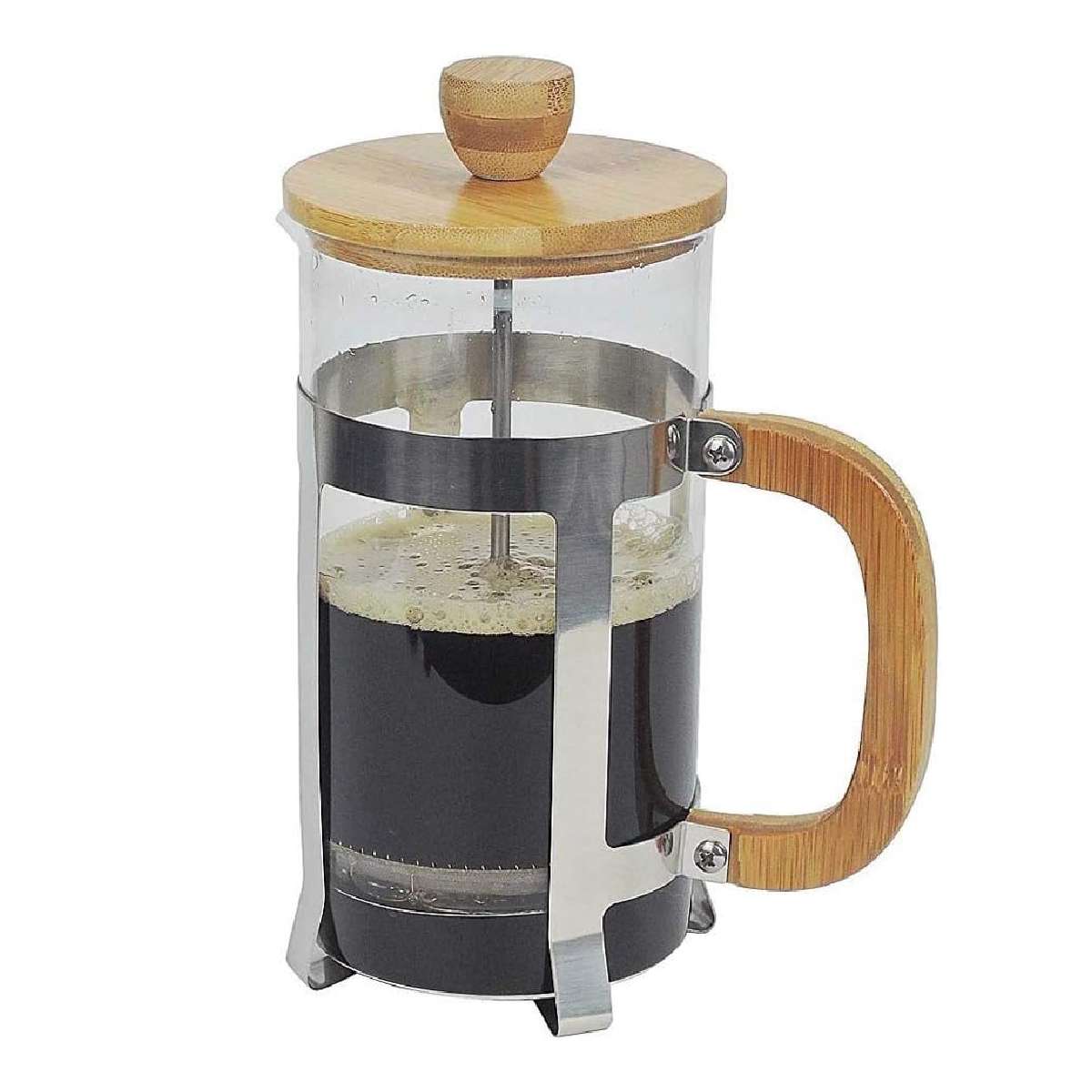 Cafetera Prensa Francesa con Tapa de Bambú – Estilo y Elegancia