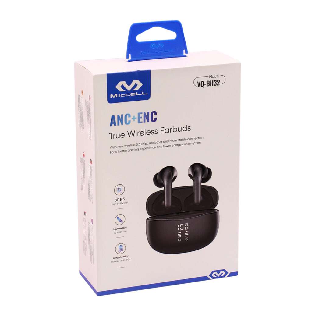 AURICULAR BT TWS MICCELL VQ-BH32 ANC ENC NEGRO