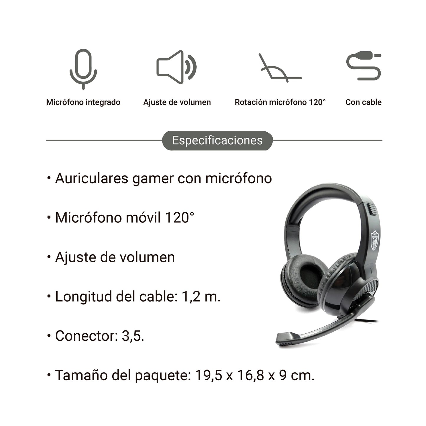 Gaming headset with microphone, GM-001