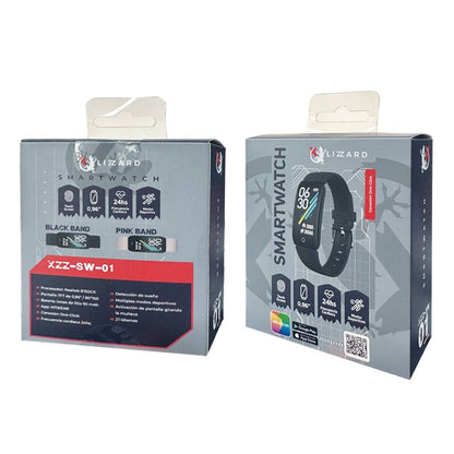 Smartwatch X-Lizzard XZZ-SW-01/R Negro y Rosado | Reloj Inteligente Deportivo con Monitor de Salud