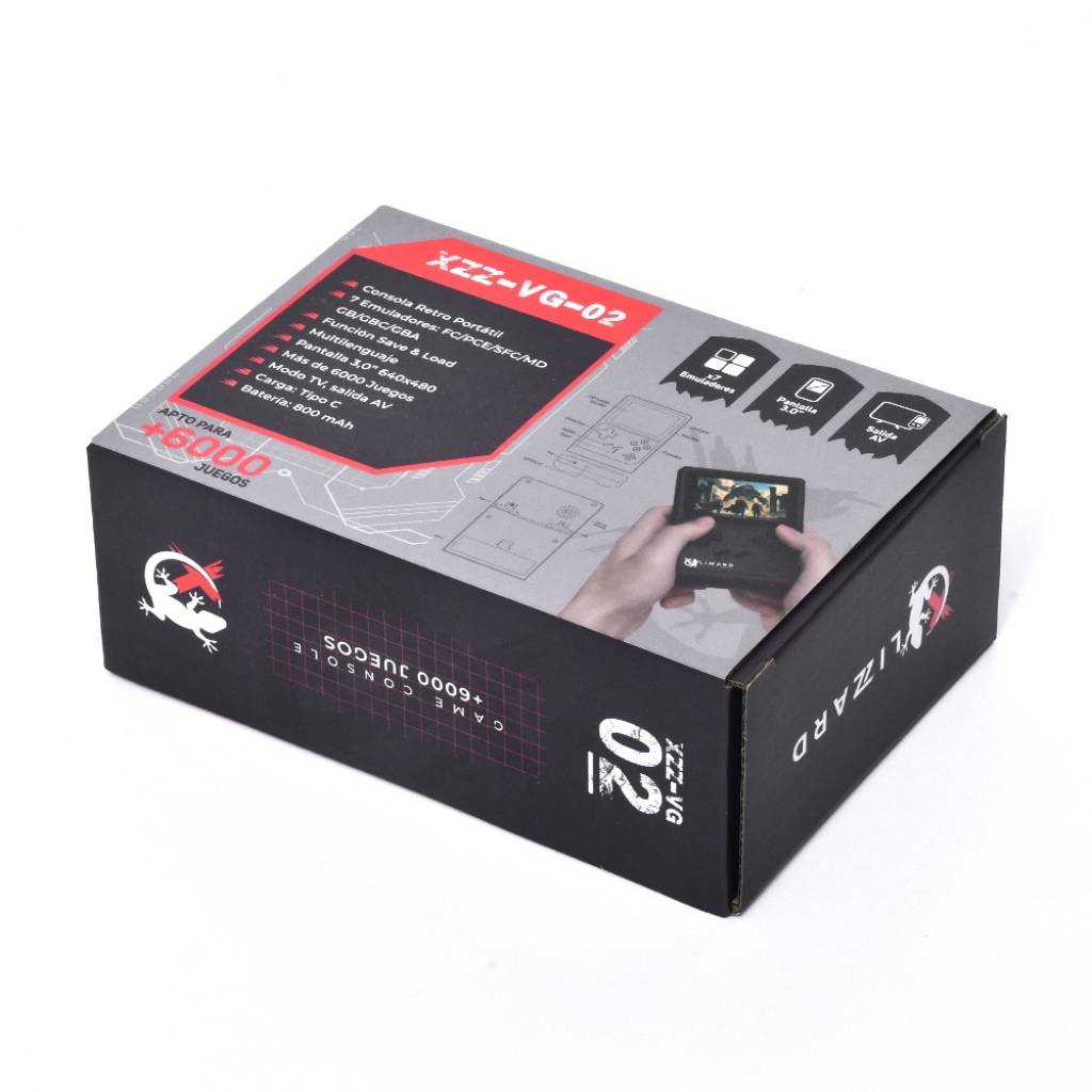 Consola Portátil XZZ-VG-02 X-Lizzard | 6,000 Juegos y Pantalla de 3.0